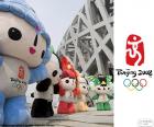 Logo ve maskotlar Pekin 2008 Olimpiyat Oyunları, Beibei, Jingjing, Huanhuan, Yingying ve Nini, nerede 204 ülkeden 10942 sporcular katıldı